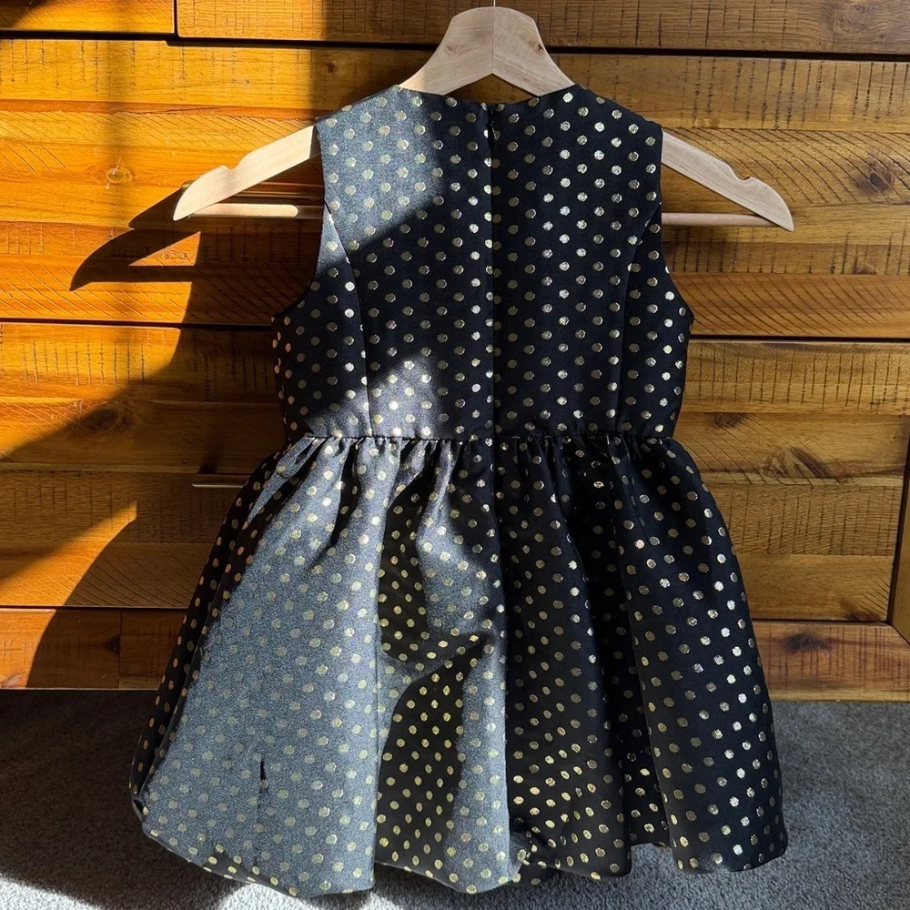 Crewcuts Girls' bubble-skirt dress in metallic jacquard